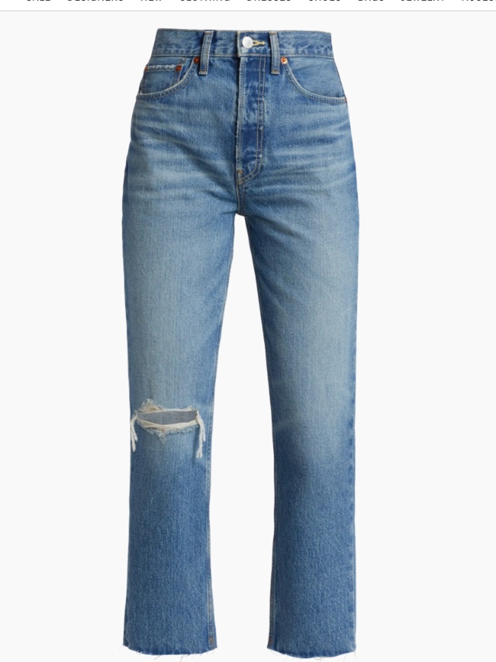 RE/DONE Size 27 - NWT - 70s Ultra High-Rise Stove Pipe Jeans